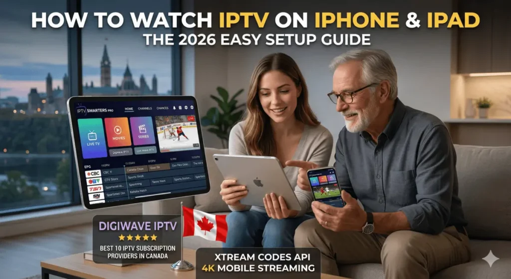 ow to setup IPTV Smarters on iPhone, Canadian IPTV providers for mobile, Stream live TV on iPad Canada, Best IPTV Canada 2026.